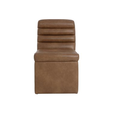 Norm Wheeled Dining Chair In Copley Cognac