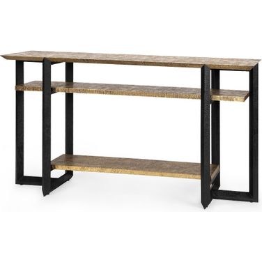 Norman Console In Antique Brass and Dark Bronze