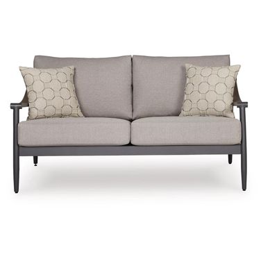 North Island Outdoor Loveseat with Cushion In Gray