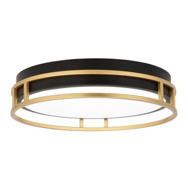 Northgate LED 13 Inch Flush Mount In Matte Black and Satin Gold