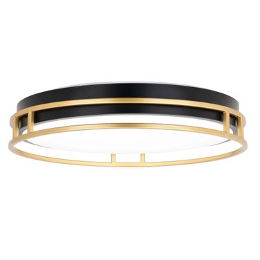 Northgate LED 16 Inch Flush Mount In Matte Black and Satin Gold