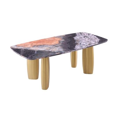 Northolt Dining Table In Black/Gray/Matte Gold