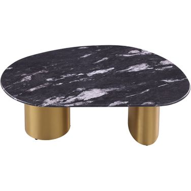 Northwich Oval Coffee Table In Black/Gray/Matte Gold