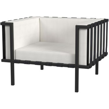 Norway Outdoor Club Chair with Cushion In Black and White