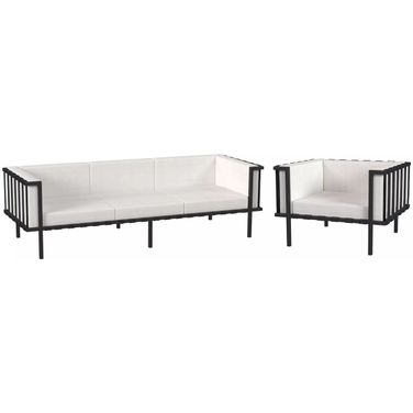 Norway Outdoor Conversation Set In Black and White