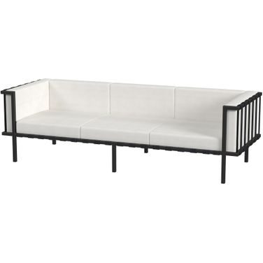 Norway Outdoor Patio Sofa with Cushions In Black and White