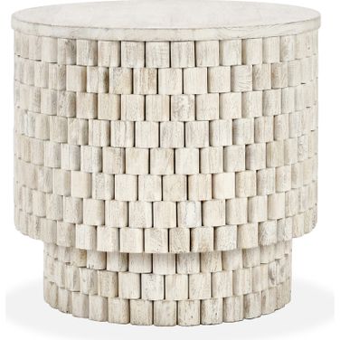 Norwood 25 Inch Round End Table In Cream