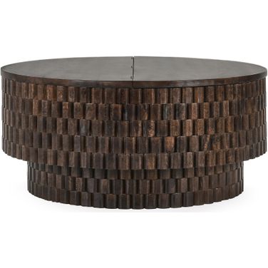 Norwood 40 Inch Round Coffee Table In Brown