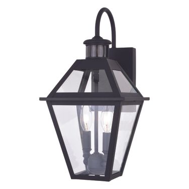 Nottingham Dualux 8.5 Inch 2 Light Outdoor Motion Sensor Wall Light In Textured Black