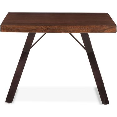 Nottingham Side Table In Acacia and Iron with Walnut