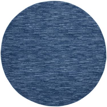 Nourison Essentials 10' x 10' Round Outdoor Rug In Navy Blue