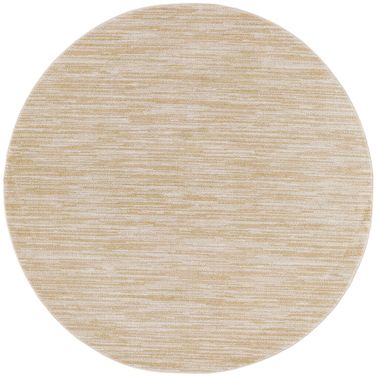 Nourison Essentials 4' x 4' Round Outdoor Rug In Ivory Gold