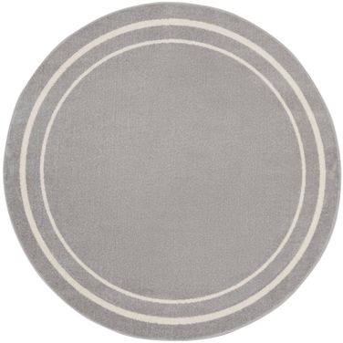 Nourison Essentials 4' x 4' Round Rug In Grey and Ivory
