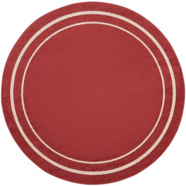 Nourison Essentials 6' x 6' Round Rug In Ivory and Brick