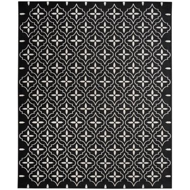 Nourison Essentials 8' x 10' Modern Rug In Black and Ivory