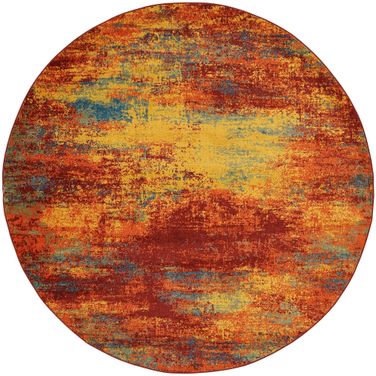 Nourison Essentials 8' x 8' Round Rug In Flame