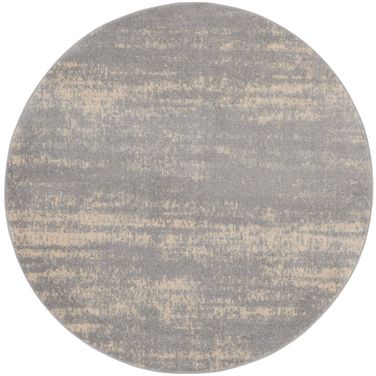 Nourison Essentials 8' x 8' Round Rug In Grey and Beige