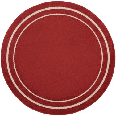 Nourison Essentials 8' x 8' Round Rug In Ivory and Brick