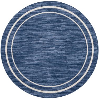 Nourison Essentials 8' x 8' Round Rug In Navy and Ivory
