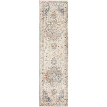 Nourison Essentials Persian 2'2" x 14' Rug In Beige Blue