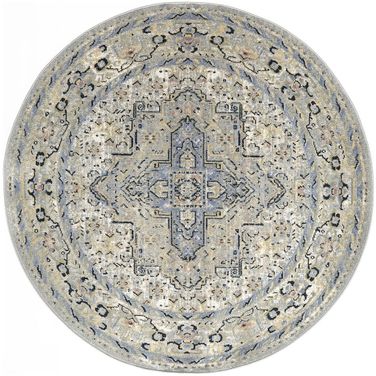 Nourison Essentials Persian Round Vintage 6' x 6' Rug In Blue