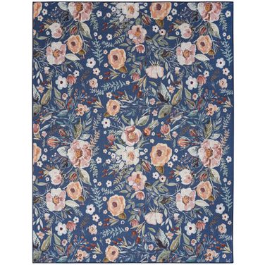 Nourison Washables Vintage 9'2" x 12' Indoor Rug In Navy Multi