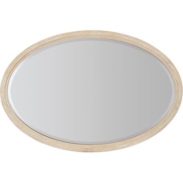 Nouveau Chic Oval Mirror In Light Wood