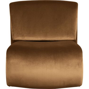 Nouveau Velvet Accent Chair In Saddle