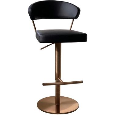 Nova Adjustable Height Round Barstool In Black