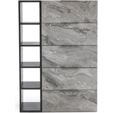 Nova Domus Maranello Modern Grey Wash And Faux Marble Chest