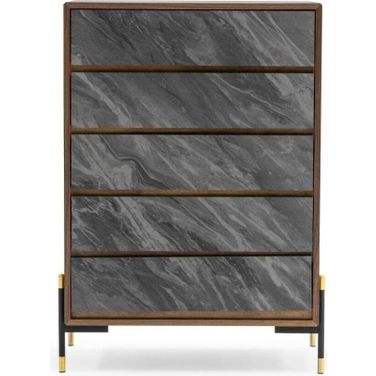 Nova Domus Metcalf Mid-Century Walnut And Grey Chest