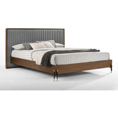 Nova Domus Metcalf Queen Mid-Century Walnut And Grey Bed