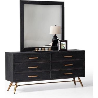 Nova Domus Tabitha Modern Dark Brown Recycled Pine Mirror