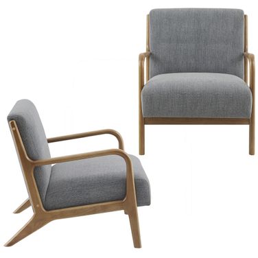 Novak Lounge Chair Set of 2 In Grey