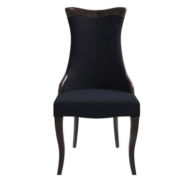 Novara Modern Wooden Dining Chair In Velvet Black