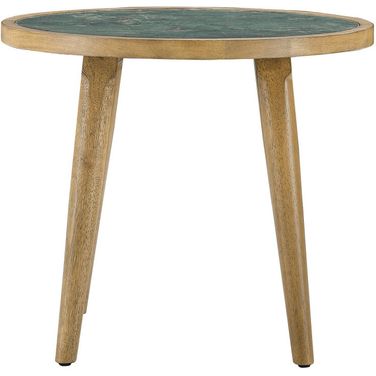 Novato Sintered Stone End Table In Light Brown