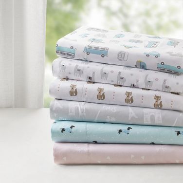 Novelty Polyester Microfiber Printed 4 Piece Queen Sheet Set In Pink Cats