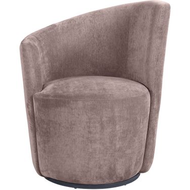 Nueva Upholstered Swivel Chair Curved Backrest In Blush