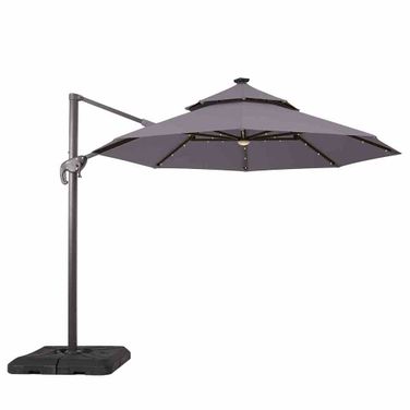 Nuti 10 Foot Round Umbrella In LED Light In Gray