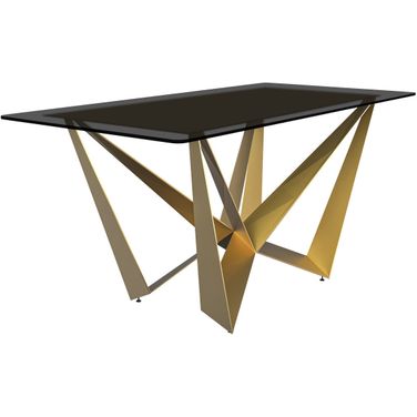 Nuvor 55 Inch Dining Table In Gold and Black