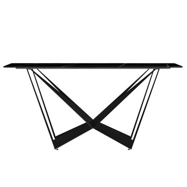 Nuvor 55 Inch Dining Table with Sintered Stone Top In Black