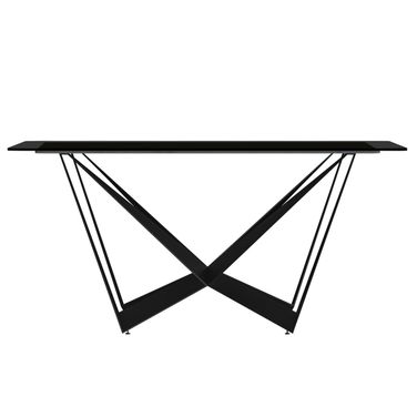 Nuvor 62 Inch Dining Table with Glass Top In Black