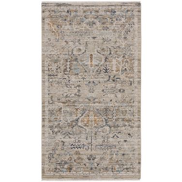 Nyle 2'6" x 4'6" Vintage Indoor Rug In Ivory and Taupe