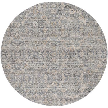 Nyle 7'10" x 7'10" Round Indoor Rug In Charcoal