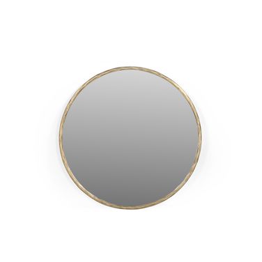 Nyra 24 Inch Mirror with Forged Iron Frame In Brass