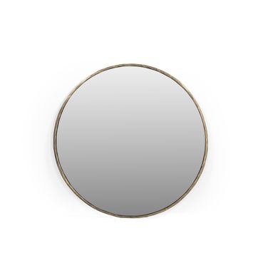 Nyra 36 Inch Mirror with Forged Iron Frame In Brass