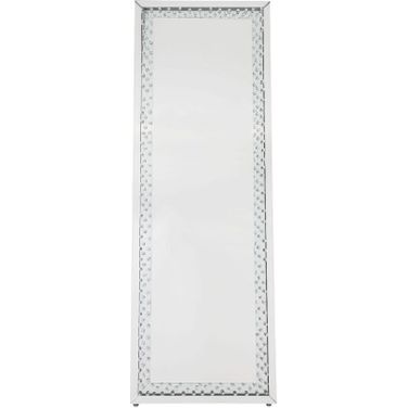 Nysa Mirrored and Faux Crystals Accent Floor Mirror