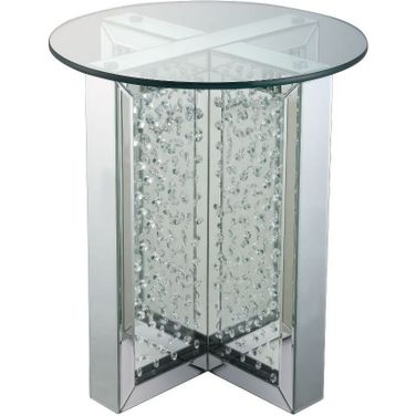 Nysa Mirrored and Faux Crystals Coffee Table