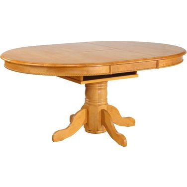 Oak Selections Light Oak Butterfly Top Pedestal Dining Table