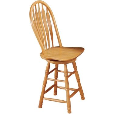 Oak Selections Light Oak Finish 24 Inch Swivel Barstool